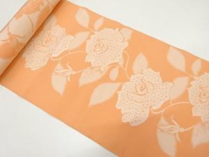 アンティーク　薔薇模様織り出し　八寸帯地反物